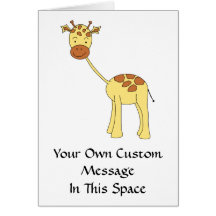 Cute Giraffe. Cartoon. Card