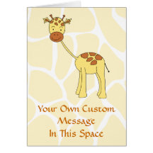 Cute Giraffe. Cartoon. Greeting Card