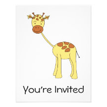 Cute Giraffe. Cartoon. Personalized Invitation