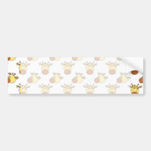 Cute Giraffe Pattern. Bumper Stickers