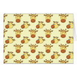 Cute Giraffe Pattern. Cartoon Animals. Greeting Card