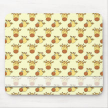 Cute Giraffe Pattern. Cartoon Animals. Mousepad