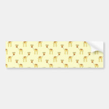 Cute Giraffe Pattern on Yellow. Bumper Sticker
