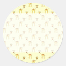 Cute Giraffe Pattern on Yellow. Stickers