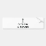 cute girl 12 o´clock bumper stickers