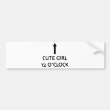 cute girl 12 o´clock bumper stickers