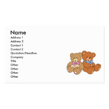 Cute Girl and Boy Bear Business Card