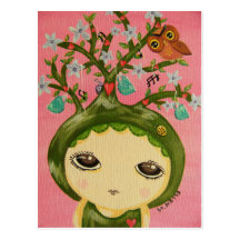 Cute Girl - She Grows A Tree Post Cards