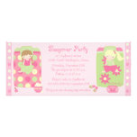 Cute girl's flower dots sleepover party invitation invitations