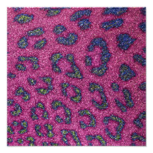 Cute Girly Pink and mulitcolored glitter Cheetah Photo