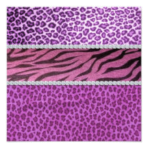 Cute Girly Purple Animal Print Diamond Photographic Print