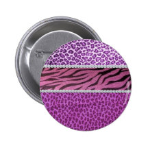 Cute Girly Purple Animal Print Diamond Pins