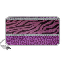Cute Girly Purple Animal Print Diamond iPhone Speaker