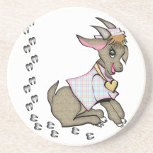 Cute Goat with HoofPrints Coasters