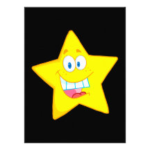 cute goofy star cartoon smiley custom invitation