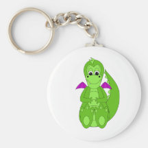 Cute Green And Purple Dragon Key Chains