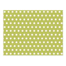 Cute Green and White Polka Dots Pattern Gifts Post Card