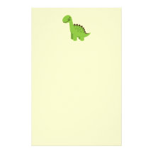 Cute Green Dinosaur Personalized Stationery