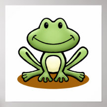 Cute Green Frog Print