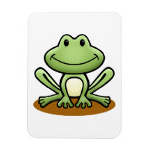 Cute Green Frog Vinyl Magnet