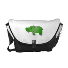 Cute green hippo commuter bags