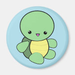 Cute green kawaii baby turtle magnet.