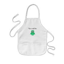 Cute green owl aprons