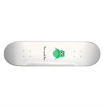 Cute green owl skateboard decks
