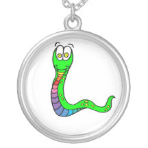 cute green snake necklace