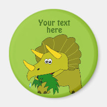 Cute Green Triceratops Cartoon Dinosaur Refrigerator Magnet