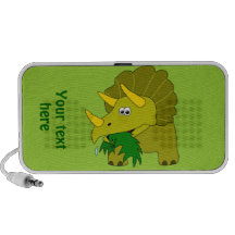 Cute Green Triceratops Cartoon Dinosaur iPhone Speaker