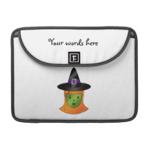 Cute green witch sleeve for MacBooks