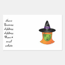 Cute green witch stickers