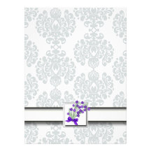 Cute Grey Baroque Anniversary Invite Template