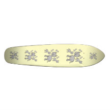 Cute Grey Cats. Cartoon on Cream. Skate Board