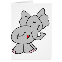 Cute Grey Elephant Cards
