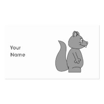 Cute Grey Squirrel Business Card