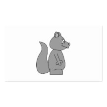Cute Grey Squirrel Business Card Template