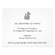 Cute Grey Squirrel Personalised Invitation
