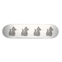 Cute Grey Squirrel Skate Board Deck
