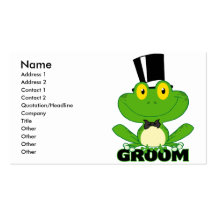 cute groom cartoon frog character business card templates