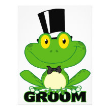 cute groom cartoon frog character custom invitation
