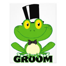 cute groom cartoon frog character invitations