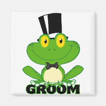 cute groom cartoon frog character refrigerator magnet