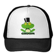 cute groom cartoon frog character mesh hats