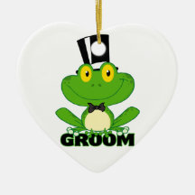 cute groom cartoon frog character christmas ornament