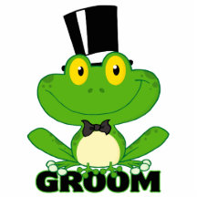 cute groom cartoon frog character photo cut outs