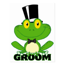 cute groom cartoon frog character post cards