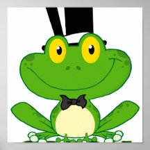 cute groom cartoon frog character posters
