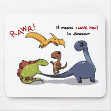 Cute Group of Dinosaurs Rawr Means We love you :) Mousepad